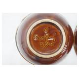 Vintage Hull Pottery Brown Drip Glaze Nesting bowls , 6" , 7"