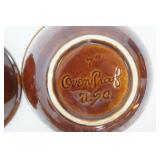 Vintage Hull Pottery Brown Drip Glaze Nesting bowls , 6" , 7"