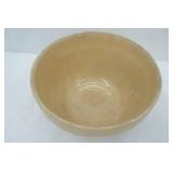 Vintage Robinson Ransbottom RRP Co. Yellow Ware Mixing Bowl Embossed w/Brown Stripes