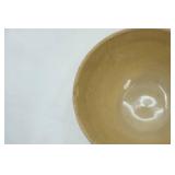 Vintage Robinson Ransbottom RRP Co. Yellow Ware Mixing Bowl Embossed w/Brown Stripes