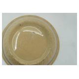 Vintage Robinson Ransbottom RRP Co. Yellow Ware Mixing Bowl Embossed w/Brown Stripes