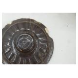 Vintage Brown and Beige Stoneware Coffee Pot with Lid