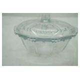 Vintage Clear Round Covered Candy Dish