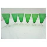 Vintage Set of Anchor Hocking Inspiration Green Water Goblet (6ct)