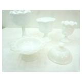 Collection of Vintage Milk Glass Pieces