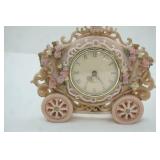 Vintage Pink Fairytale Carriage Clock Figurine