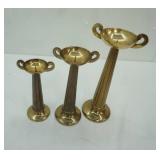 3ct Century Brass Candle Holders