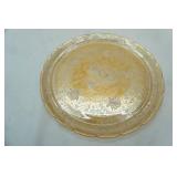 Vintage Jeannette Louisa Floragold Iridescent Serving Platter or Cake Plate