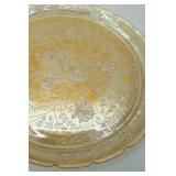 Vintage Jeannette Louisa Floragold Iridescent Serving Platter or Cake Plate