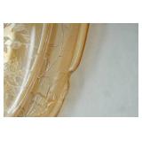 Vintage Jeannette Louisa Floragold Iridescent Serving Platter or Cake Plate