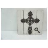 Iron Cross and Skeleton Key Wall Decor