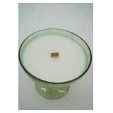 Vintage Denby Crystal Aurora Winterberry Green Champagne/Sherbet Glass