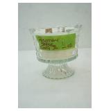 Fostoria American Clear Pedestal Glass Trifle Bowl Candle: Rosemary