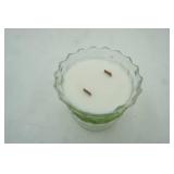 Fostoria American Clear Pedestal Glass Trifle Bowl Candle: Rosemary