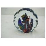 Murano Glass Aquarium Paperweight 6" tall