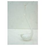 Murano Style Art Glass Swan Figurine 13" tall