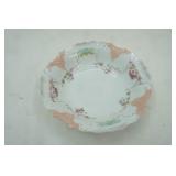 Vintage Pink and White Scalloped Porcelain China Serving Bowl