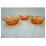 Vintage Marigold Carnival Glass Bowls (3ct) 8.25" diameter
