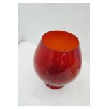 Empoli Glass Large Brandy Snifter. Red. 11" tall