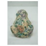 Vintage Joan Baker Designs Decoupage Floral Glazed Frog Figurine