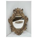 Set of Brass/Gold Toned Resin Wall Mirrors. Ornate. (ITART