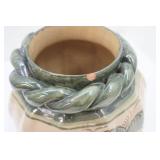 Large Glazed Terracotta Pot. 12" tall, 6" opening, 36" all around