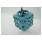 Ceramic Turquoise Fish Lantern Candle Holder