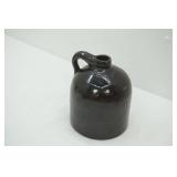 Antique Black-Glazed Stoneware Jug. 8" tall