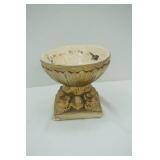 Ornate Polystone Decorative Bowl w/distressed gold finish. 7" diameter by 6.5" tall