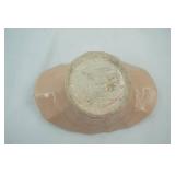 Vintage Rose-Colored Ceramic Cornucopia Vase. 9.75"x6.5x6"