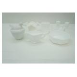 Collection of Milk Glass Pieces.