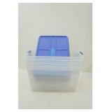 Hefty Clear Storage Totes with Blue Lids and Latching Handles (4ct)