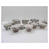 Myott Royal Mail Brown Staffordshire Ironstone Transferware.