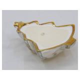 Vintage Indiana Glass "Holiday Gold" Christmas Tree w/Gilded Edge Candle: Woodland Snow