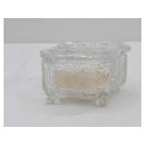Vintage Cut Crystal or Glass Trinket Box Candle: Woodland Snow