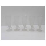 Set of 5 Frosted Satin Viking Horn Pilsner Beer Glasses
