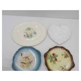 Wedgwood Wellesley Tintern Serving Plate, Grapes Plate, L.S. Blue Floral Plate, Cupid Heart Shaped Plate