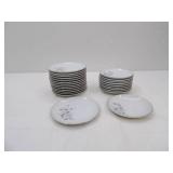 Vintage Diamond Blue Rose Fine China Saucers (10) and Dessert Plates (14)