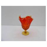 Vintage Fenton Amberina Art Glass Vase