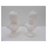 Vintage Napcoware White Porcelain Victorian Boy & Girl Statues