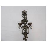Hollywood Regency Ornate Metal Sconce. 20.5" long by 7" wide