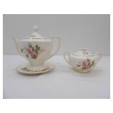 Vintage 22k Gold Teapot, Plate, and Sugar Bowl