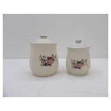 Stoneware Canisters with Lids. "Floral". Home & Garden Party.
