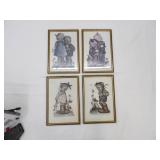 Set of 4 Framed Vintage Hummel Prints.