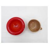 Vintage Red Orange Ombre Compote Bowl, Vintage McCoy Pottery Soup Bowl