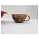 Vintage Red Orange Ombre Compote Bowl, Vintage McCoy Pottery Soup Bowl