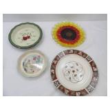 Large Sunflower Serving Platter, Apple Pie Pate, The Country Sampler by Russ. Bunny Pie Plate, Pfaltzgraff Large Round Serving Tray