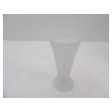 Vintage Indiana Satin Frosted Diamond Point Vase 8" tall