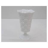 Vintage Westmoreland White Milk Glass Vase "Old Quilt" Pattern. 9" tall