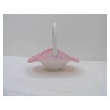 Fenton Cranberry Opalescent Hobnail Glass Basket